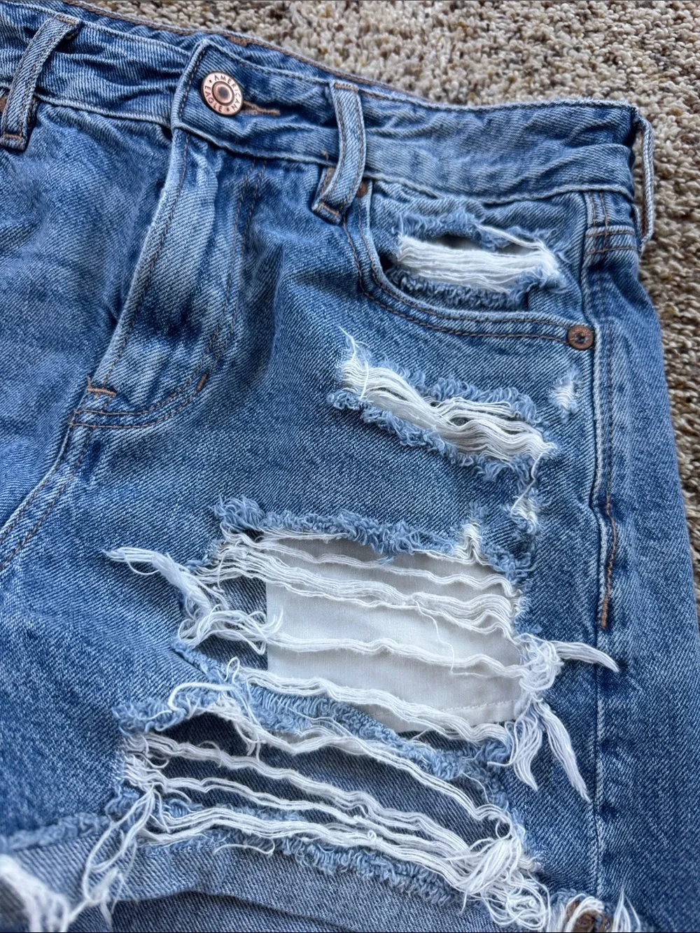 American Eagle Distressed Blue Denim shorts